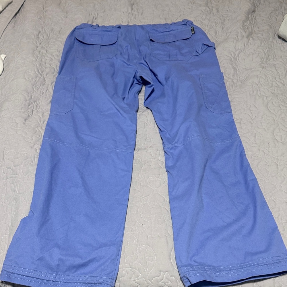 koi Lavender Blue Drawstring Scrub Pants - Picture 4 of 5